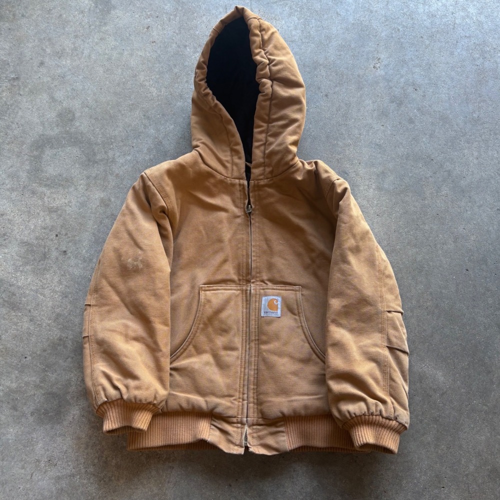 Kids Carhartt Tan Work jacket Size XS